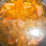 Простой суп из копченых колбасок Простой суп из копченых колбасок