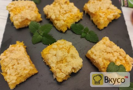 Насыпной пирог с тыквой и лимоном