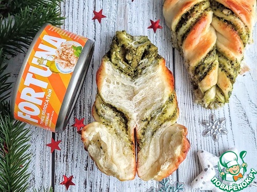 Пирог со шпинатом и тунцом "Снежинка" Пирог со шпинатом и тунцом "Снежинка"