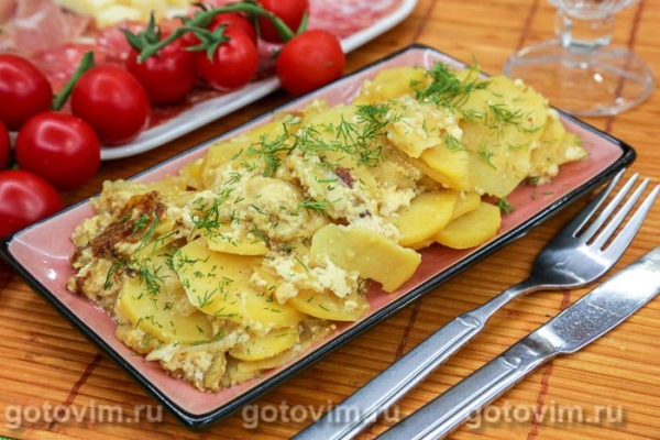 Гратен из картофеля с луком-шалот в мультиварке