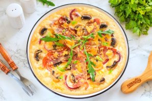 Пицца «Сочная парма» из готового теста Пицца «Сочная парма» из готового теста