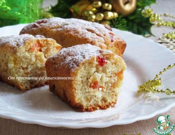 Творожный штоллен с кумкватом, вишней, курагой Творожный штоллен с кумкватом, вишней, курагой