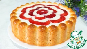 Горячий молочный пирог с кремом и джемом Горячий молочный пирог с кремом и джемом