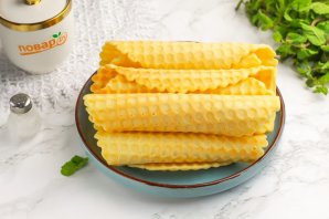 Вафельные трубочки в вафельнице