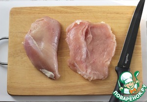 Фаршированная куриная грудка в беконе