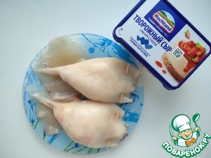 Фаршированный кальмар с творожным сыром