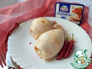 Фаршированный кальмар с творожным сыром