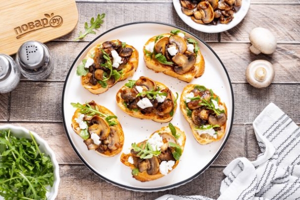Брускетта с грибами Брускетта с грибами