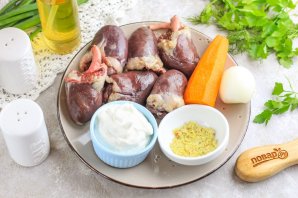 Сердце индейки в сметане Сердце индейки в сметане