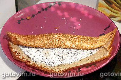 Блины с творогом, маком и сгущенкой Блины с творогом, маком и сгущенкой