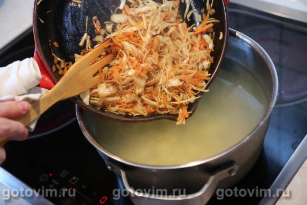 Борщ постный с квашеной капустой