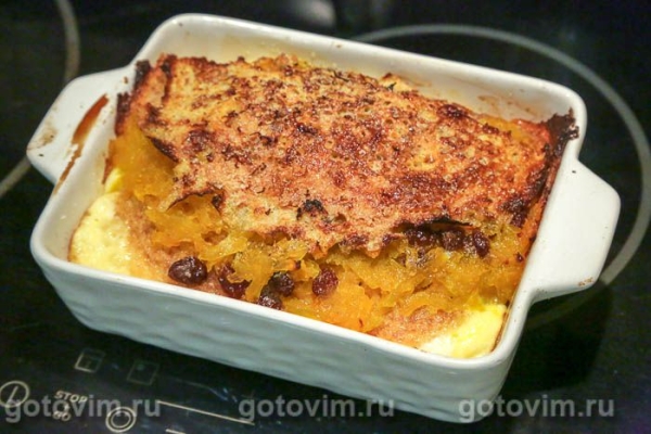 Запеканка из блинов с тыквой, изюмом и мёдом Запеканка из блинов с тыквой, изюмом и мёдом
