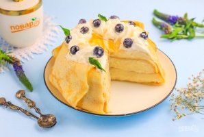 Блинный торт с заварным кремом Блинный торт с заварным кремом