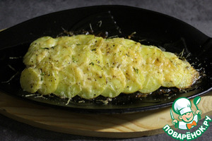 Филе сибаса под чешуёй из картофеля