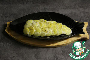 Филе сибаса под чешуёй из картофеля