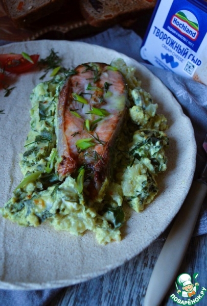 Форель с цветной капустой и шпинатом Форель с цветной капустой и шпинатом