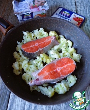 Форель с цветной капустой и шпинатом Форель с цветной капустой и шпинатом