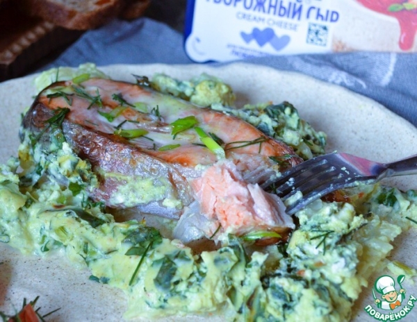 Форель с цветной капустой и шпинатом Форель с цветной капустой и шпинатом