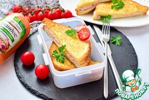 Французский сэндвич с колбасой Французский сэндвич с колбасой