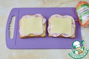 Французский сэндвич с колбасой Французский сэндвич с колбасой