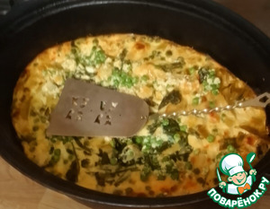 Фриттата с горошком, шпинатом и чеддером Фриттата с горошком, шпинатом и чеддером