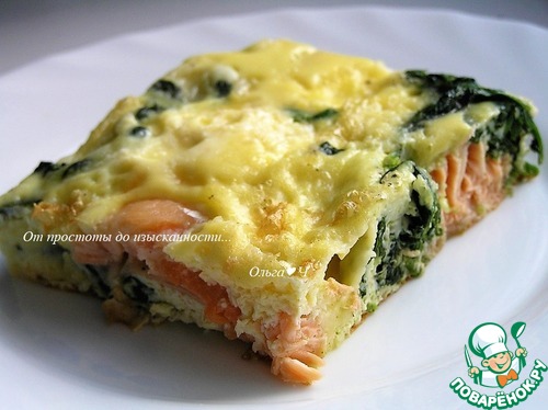 Фриттата с лососем и шпинатом Фриттата с лососем и шпинатом