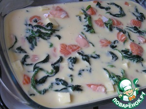 Фриттата с лососем и шпинатом Фриттата с лососем и шпинатом