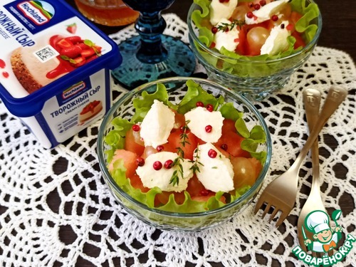 Фруктовый салат с творожным сыром