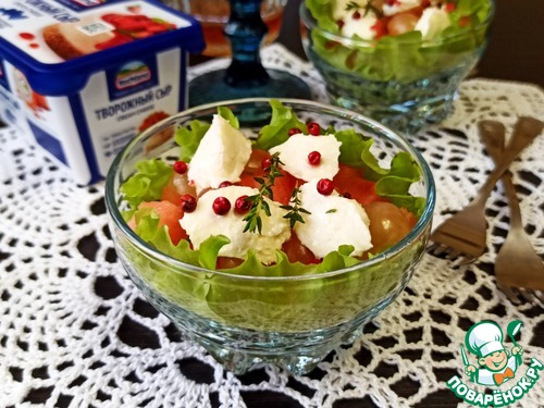 Фруктовый салат с творожным сыром