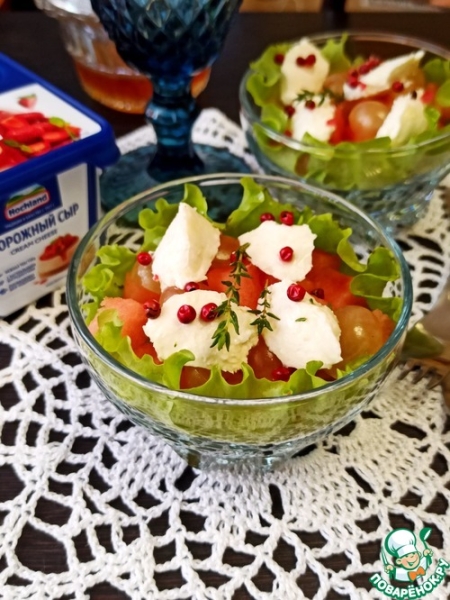 Фруктовый салат с творожным сыром