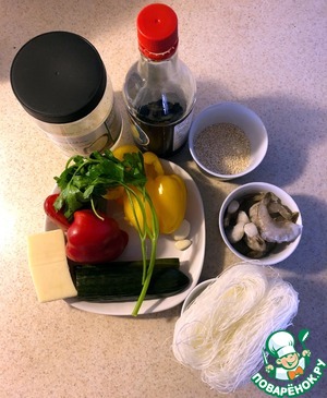 Фунчоза с креветками и манго Фунчоза с креветками и манго