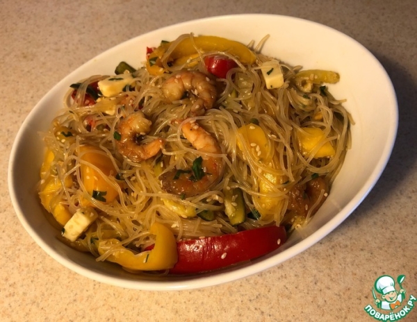 Фунчоза с креветками и манго Фунчоза с креветками и манго