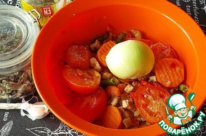 Гарнир "Рататуй" с пекинской капустой Гарнир "Рататуй" с пекинской капустой