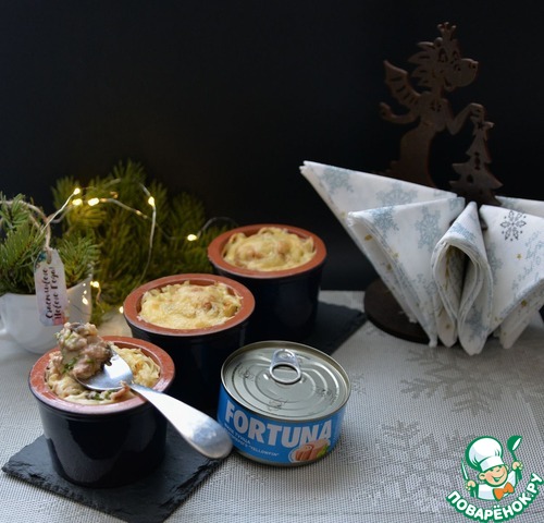 Гнёзда, фаршированные тунцом и шампиньонами Гнёзда, фаршированные тунцом и шампиньонами