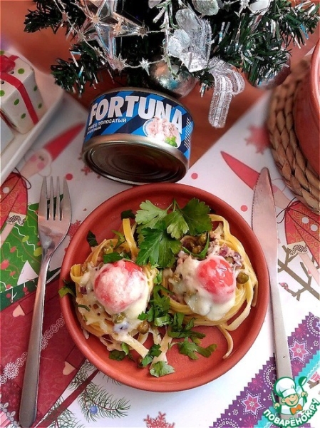 Гнёзда под сыром с тунцом Гнёзда под сыром с тунцом