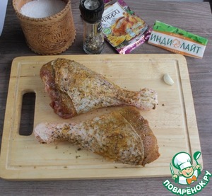 Голень индейки с яблоками Голень индейки с яблоками