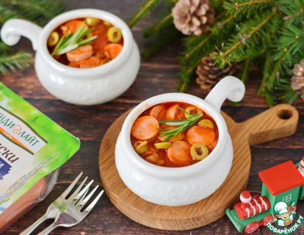 Горячая закуска из сосисок "Солянка" Горячая закуска из сосисок "Солянка"