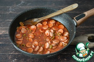 Горячая закуска из сосисок "Солянка" Горячая закуска из сосисок "Солянка"