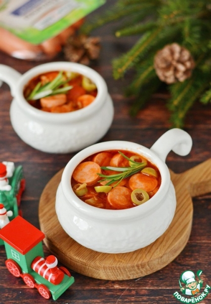 Горячая закуска из сосисок "Солянка" Горячая закуска из сосисок "Солянка"