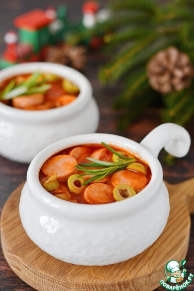 Горячая закуска из сосисок "Солянка" Горячая закуска из сосисок "Солянка"