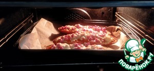 Горячие будерброды на половинках минибагета Горячие будерброды на половинках минибагета