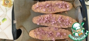 Горячие будерброды на половинках минибагета Горячие будерброды на половинках минибагета