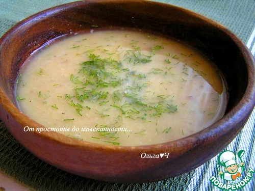 Гороховый суп-пюре с сайрой Гороховый суп-пюре с сайрой