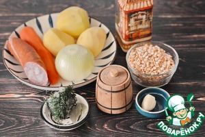 Гороховый суп с размятым картофелем