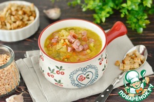Гороховый суп с размятым картофелем