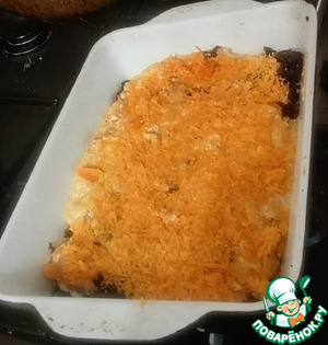 Гратен с грибами и капустой кейл