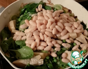 Гратен с зелеными овощами и фасолью