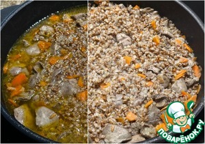 Гречневая каша с куриной печенью