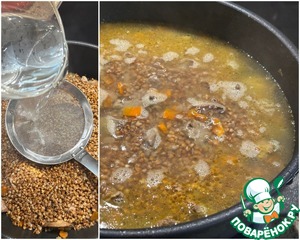 Гречневая каша с куриной печенью