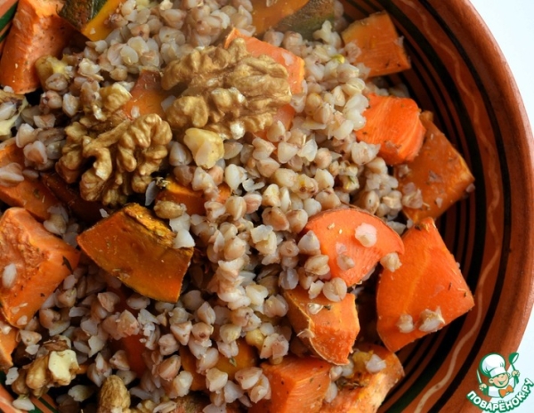 Гречневая каша с запечёнными овощами